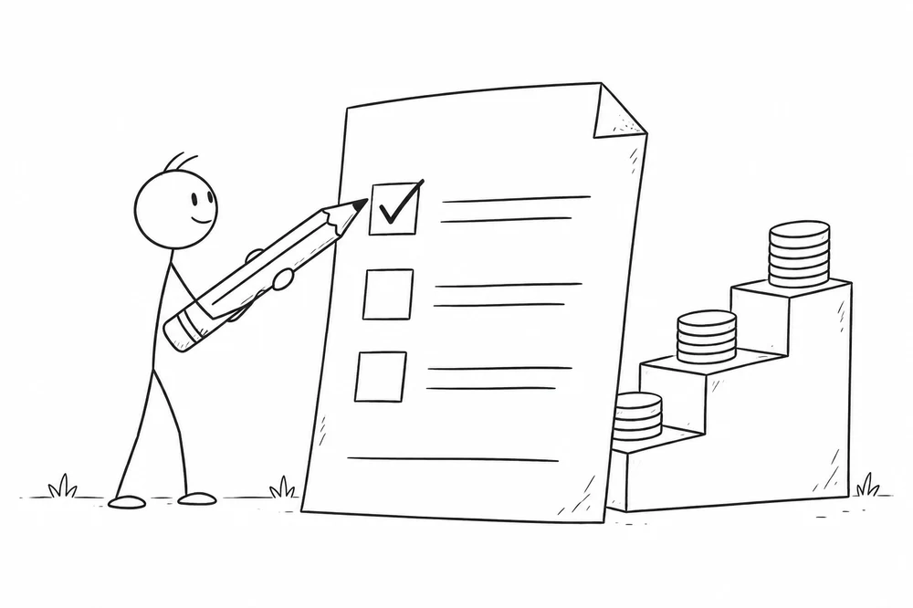 Stick figure illustration for Cut-Off Price in an IPO