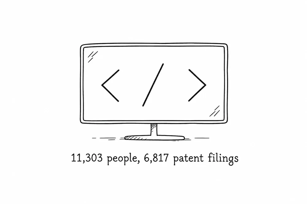 Screen with code symbols